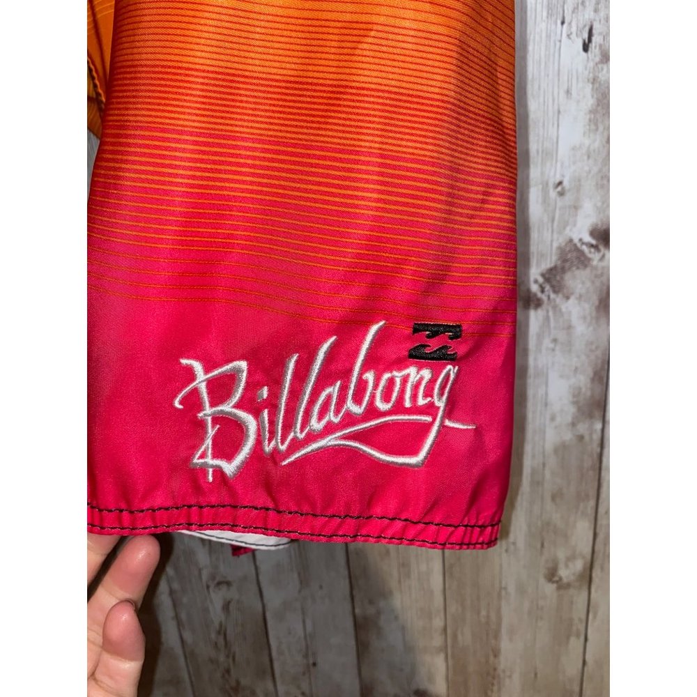 Men's Supreme Billabong Board Shorts Swimming Trunks Pink Yellow Orange Size 33 - Picture 2 of 8